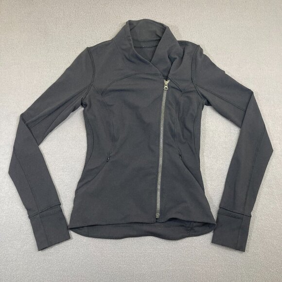 Lululemon Precision Jacket Women's Size 4 Black Asymmetrical Zipper Pockets - Picture 1 of 8